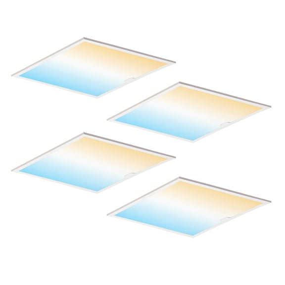 Legental 2x2 LED Flat Panel Light, Surface Mount, 0-10V Dimmable, 4 Pack, Wattage 20W/25W/30W Selectable, Up to 3750LM, 125LM/W, 3500K/4000K/5000K CCT, CRI80, UL Damp Listed, 120-277V