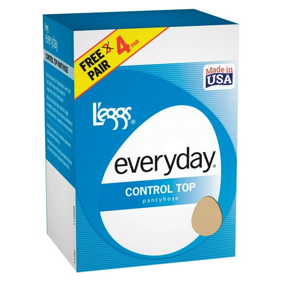Legg`s Every Day Women`s Control Top Panty Hose, Q, Off Black