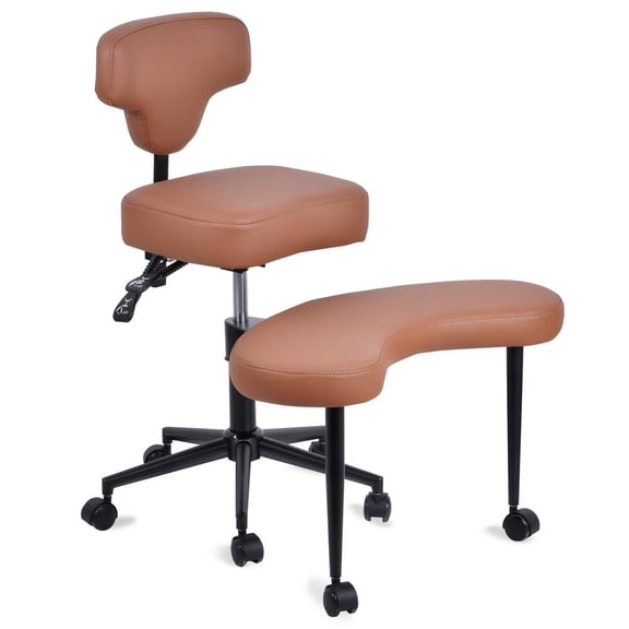 Legged Chair, Meditation Chair with Wheels, Height Adjustable Seat for Adults Fidget and Yoga, Posture Improvement (Black)