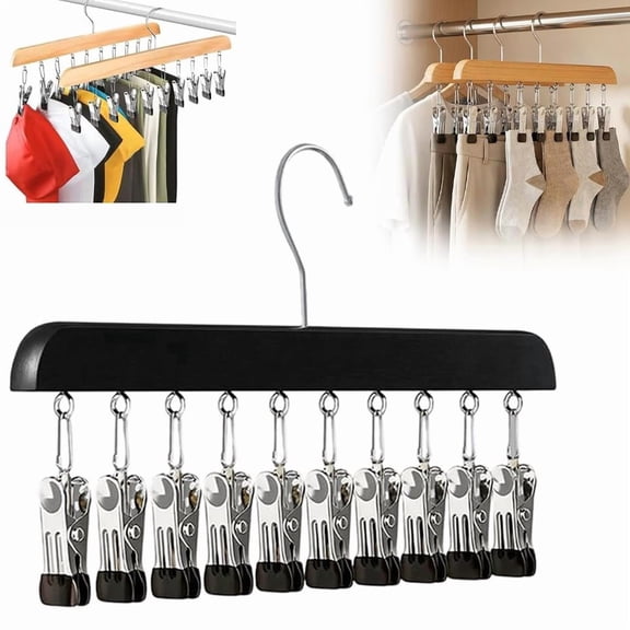 Legging Organizer for Closet with 10 Clips, 360° Rotating Space Saving, Vertical Space Saver & Wrinkle-Free Storage Solution for Closet Organizer, Storage