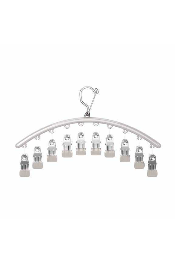 Legging Organizer for Closet, Metal Yoga Pants Hanger, 10 Clips Holds 10 Leggings, Space Saving Hanging Closet Organizer w/Rubber Coated Closet Organizers and Storage (Grey) 16.33x9.84"