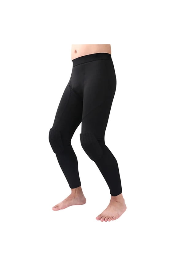 Leggings Base Layer Compression Pants Basketball Football Pants with Knee Pads Men Women Padded Tights Sports Legging