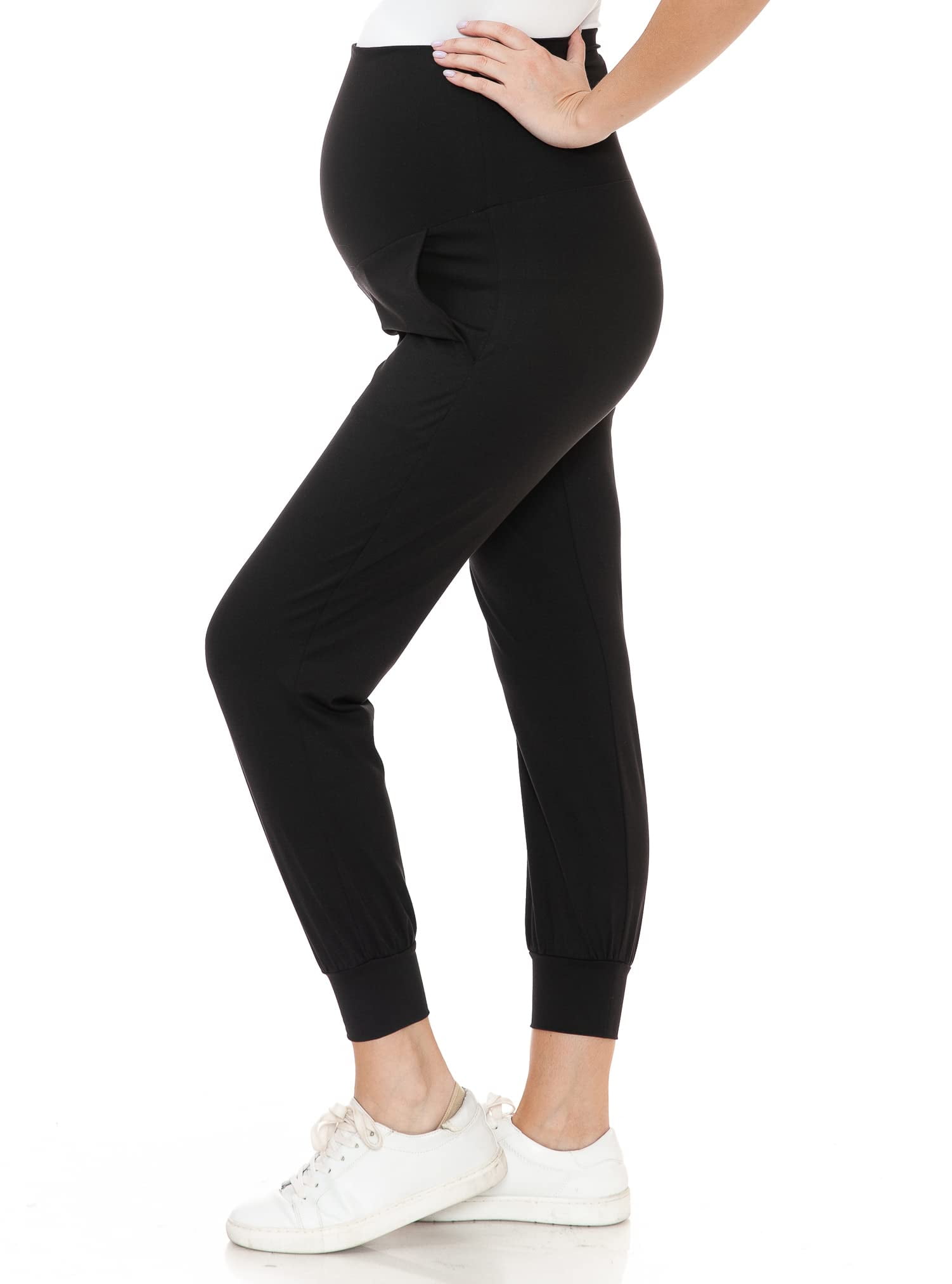 Leggings Depot Maternity Pants for Women Over The Belly Pregnancy Joggers  Casual Lounge Pants S 