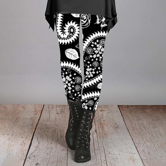 Leggings For Women Autumn And Winter Leggings Artistic Splash Printed Soft Stretchy Pants High Waisted Leggings For Women ,White