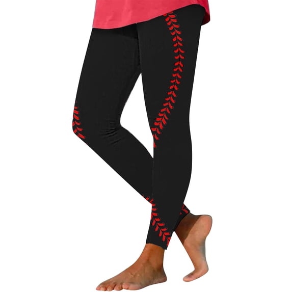 Leggings For Women Baseball Print Stretch Pant