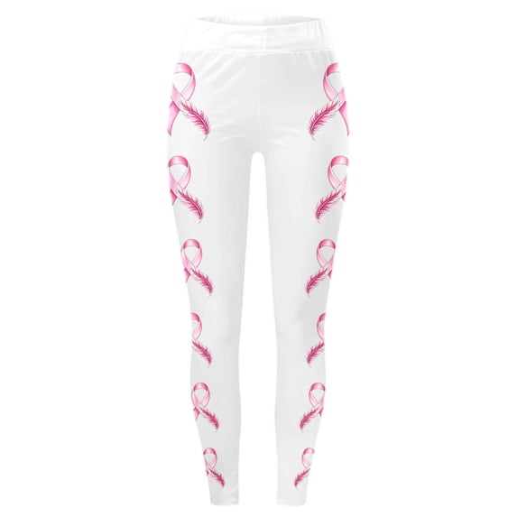 Leggings For Women Breast Cancer Awareness Pink Ribbon Graphic Breathable Seamless Casual Buttery Soft Leggings