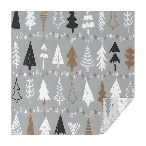 Gray Christmas Tree Pattern Square Tablecloth,Waterproof Square Table Cover,Wipeable Spillproof Washable Table Cover for Home Kitchen Party Decor 42"X42"(107x107cm)