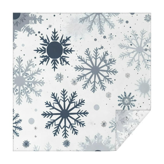 Blue Christmas Snowflake Pattern Square Tablecloth,Waterproof Square Table Cover,Wipeable Spillproof Washable Table Cover for Home Kitchen Party Decor 42"X42"(107x107cm)