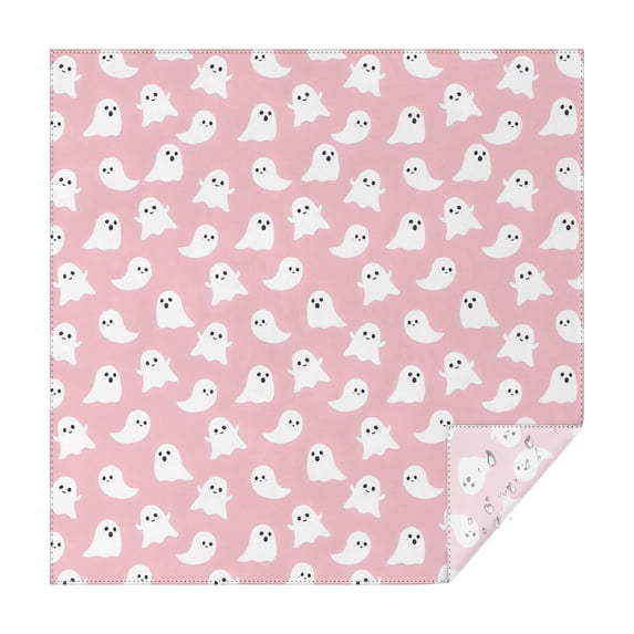 Pink Halloween Ghosts Square Tablecloth,Waterproof Square Table Cover,Wipeable Spillproof Washable Table Cover for Home Kitchen Party Decor 42"X42"(107x107cm)