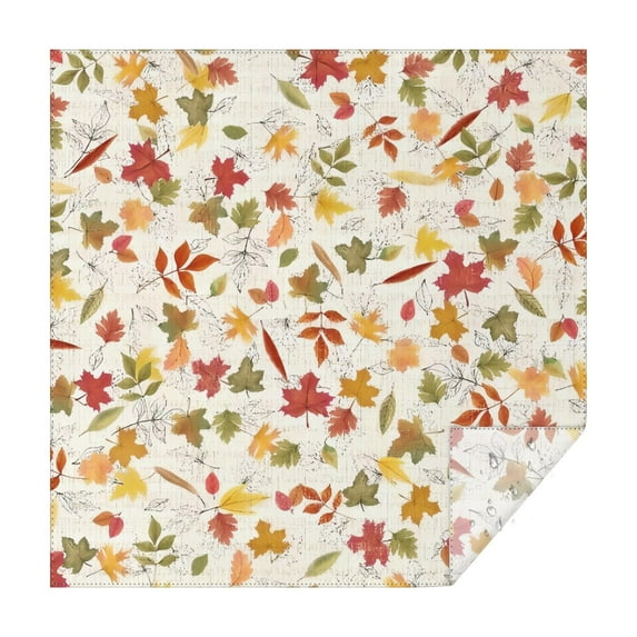 Autumn Fall Leaves Pattern Square Tablecloth,Waterproof Square Table Cover,Wipeable Spillproof Washable Table Cover for Home Kitchen Party Decor 42"X42"(107x107cm)