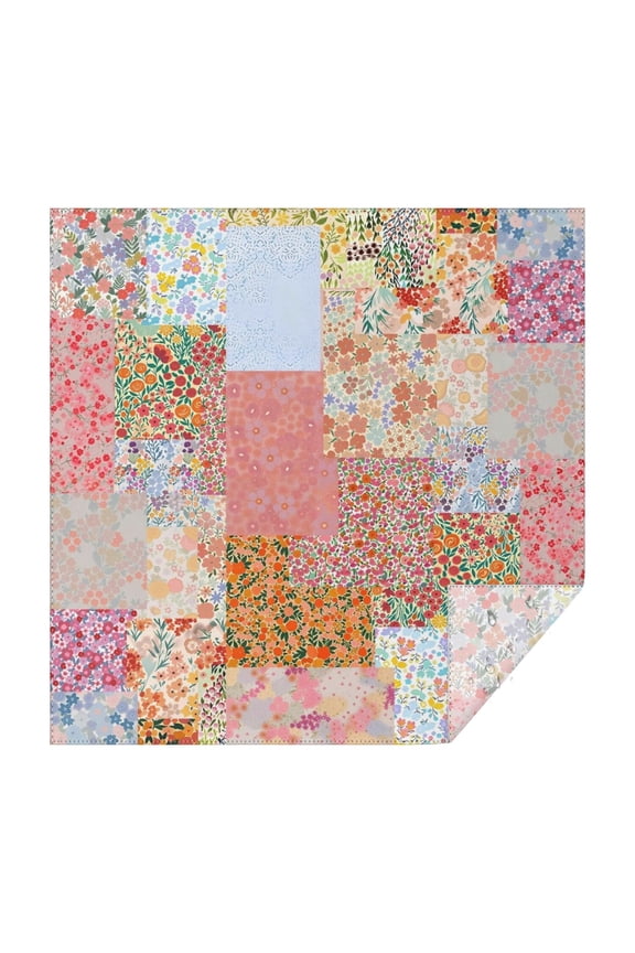 Pioneer Flower Floral Print Pattern Square Tablecloth,Waterproof Square Table Cover,Wipeable Spillproof Washable Table Cover for Home Kitchen Party Decor 42"X42"(107x107cm)