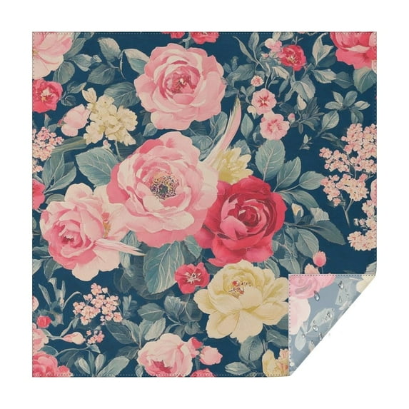 Pioneer Flower Floral Print Pattern Square Tablecloth,Waterproof Square Table Cover,Wipeable Spillproof Washable Table Cover for Home Kitchen Party Decor 42"X42"(107x107cm)