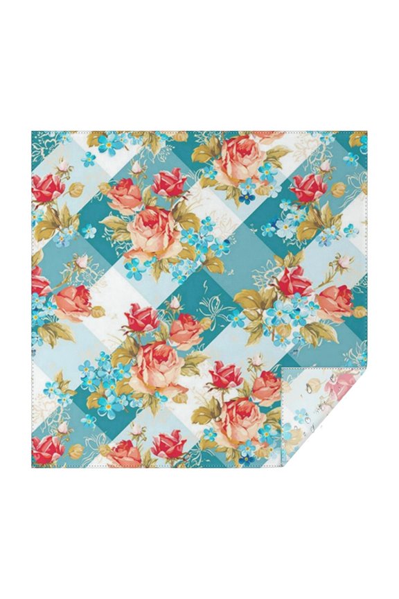 Pioneer Flower Floral Print Pattern Square Tablecloth,Waterproof Square Table Cover,Wipeable Spillproof Washable Table Cover for Home Kitchen Party Decor 60"x60"(152x152cm)