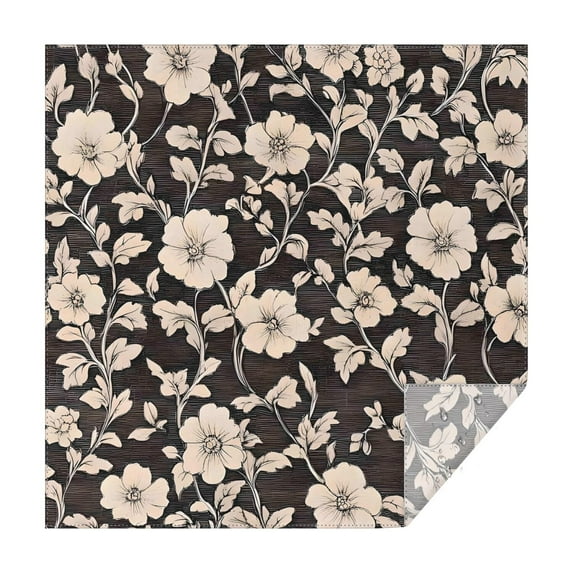 Pioneer Flower Floral Print Pattern Square Tablecloth,Waterproof Square Table Cover,Wipeable Spillproof Washable Table Cover for Home Kitchen Party Decor 52"x52"(132x132cm)