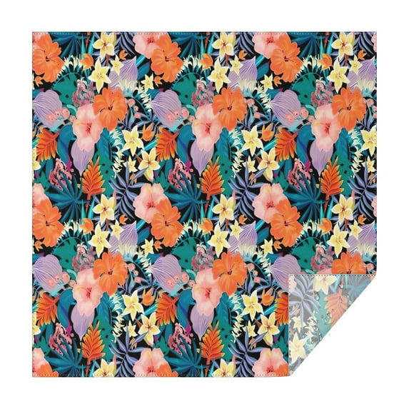 Pioneer Flower Floral Print Pattern Square Tablecloth,Waterproof Square Table Cover,Wipeable Spillproof Washable Table Cover for Home Kitchen Party Decor 52"x52"(132x132cm)