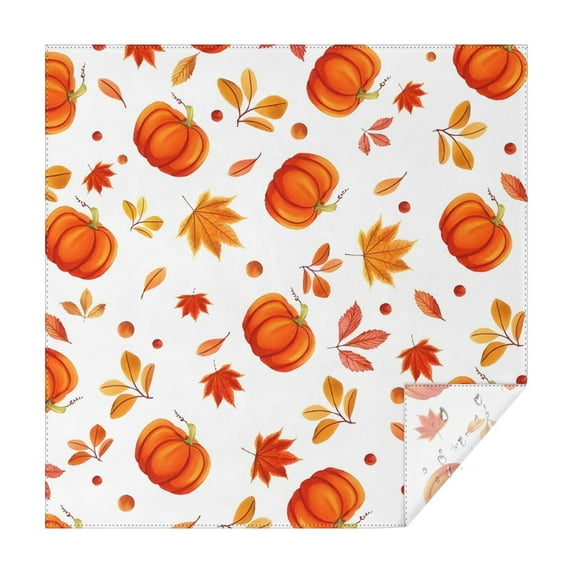 Fall Pumpkins and Leaves Pattern Square Tablecloth,Waterproof Square Table Cover,Wipeable Spillproof Washable Table Cover for Home Kitchen Party Decor 52"x52"(132x132cm)