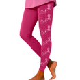 thumbnail image 1 of Leggings For Women Pink Ribbon Butterfly Print Breast Cancer Awareness 4-Way Stretch Casual Tummy Control Leggings, 1 of 5