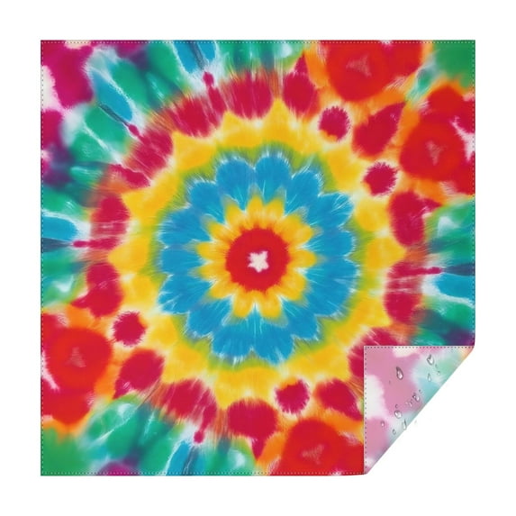Colorful Tie Dye Flower Pattern Square Tablecloth,Waterproof Square Table Cover,Wipeable Spillproof Washable Table Cover for Home Kitchen Party Decor 60"x60"(152x152cm)