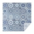 thumbnail image 1 of Blue Ethnic Geometric Pattern Square Tablecloth,Waterproof Square Table Cover,Wipeable Spillproof Washable Table Cover for Home Kitchen Party Decor 52"x52"(132x132cm), 1 of 6