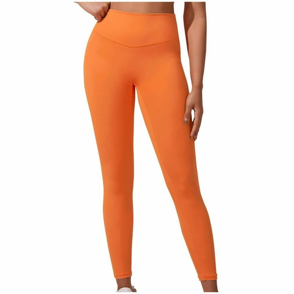 Leggings For Women Sevevn Women's Solid Color High Waisted Hip Elastic Fitness And Sports Tight Yoga Long Pants