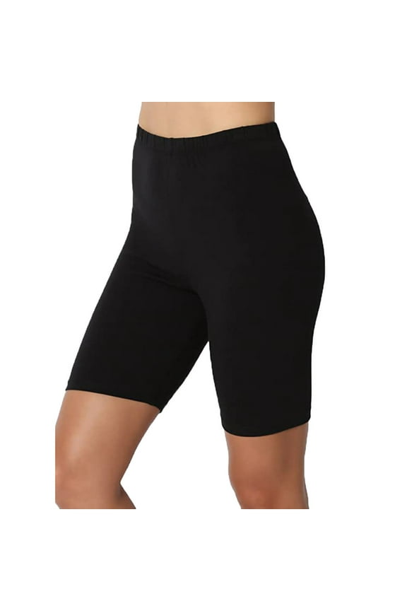 Leggings For Women Sport Yoga Solid Mid Thigh Stretch Cotton Span High Waist Active Short Leggings Womens Pants