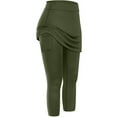 thumbnail image 1 of Leggings For Women Tennis Skirted Leggings Pockets Elastic Sports Yoga Capris Skirts Legging, 1 of 5