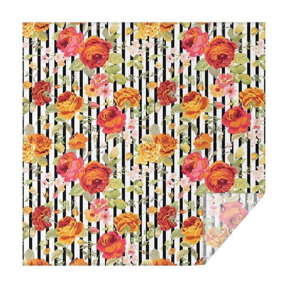 Pioneer Flower Floral Print Pattern Square Tablecloth,Waterproof Square Table Cover,Wipeable Spillproof Washable Table Cover for Home Kitchen Party Decor 42"X42"(107x107cm)