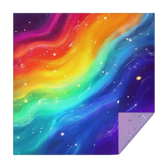 Rainbow Tie Dye Wave Pattern Square Tablecloth,Waterproof Square Table Cover,Wipeable Spillproof Washable Table Cover for Home Kitchen Party Decor 60"x60"(152x152cm)