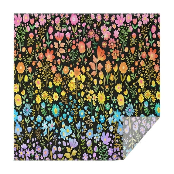 Dark Pioneer Flower Pattern Square Tablecloth,Waterproof Square Table Cover,Wipeable Spillproof Washable Table Cover for Home Kitchen Party Decor 42"X42"(107x107cm)