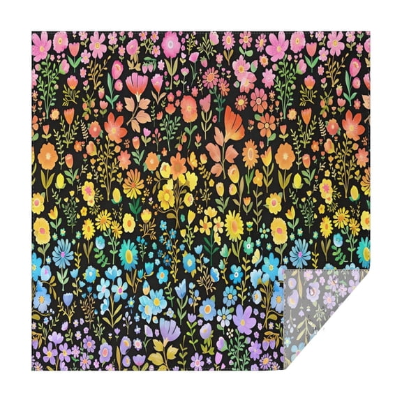Dark Pioneer Flower Pattern Square Tablecloth,Waterproof Square Table Cover,Wipeable Spillproof Washable Table Cover for Home Kitchen Party Decor 42"X42"(107x107cm)