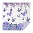 thumbnail image 1 of Purple Flower Butterfly Pattern Square Tablecloth,Waterproof Square Table Cover,Wipeable Spillproof Washable Table Cover for Home Kitchen Party Decor 52"x52"(132x132cm), 1 of 6