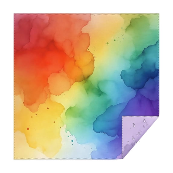 Rainbow Tie Dye Ink Pattern Square Tablecloth,Waterproof Square Table Cover,Wipeable Spillproof Washable Table Cover for Home Kitchen Party Decor 42"X42"(107x107cm)