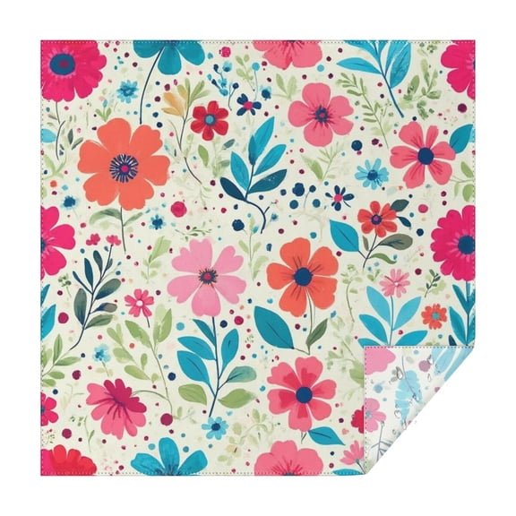 Pioneer Flower Floral Print Pattern Square Tablecloth,Waterproof Square Table Cover,Wipeable Spillproof Washable Table Cover for Home Kitchen Party Decor 60"x60"(152x152cm)