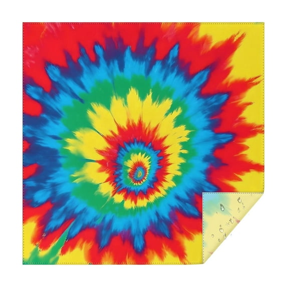Colorful Rainbow Tie Dye Spiral Pattern Square Tablecloth,Waterproof Square Table Cover,Wipeable Spillproof Washable Table Cover for Home Kitchen Party Decor 42"X42"(107x107cm)
