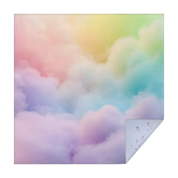 Soft Pastel Cloudscape Square Tablecloth,Waterproof Square Table Cover,Wipeable Spillproof Washable Table Cover for Home Kitchen Party Decor 42"X42"(107x107cm)