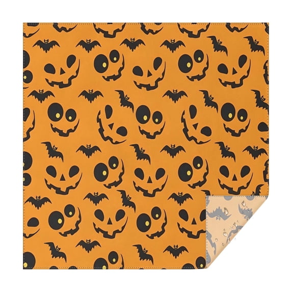 Pumpkin Bat Halloween Pattern Square Tablecloth,Waterproof Square Table Cover,Wipeable Spillproof Washable Table Cover for Home Kitchen Party Decor 42"X42"(107x107cm)
