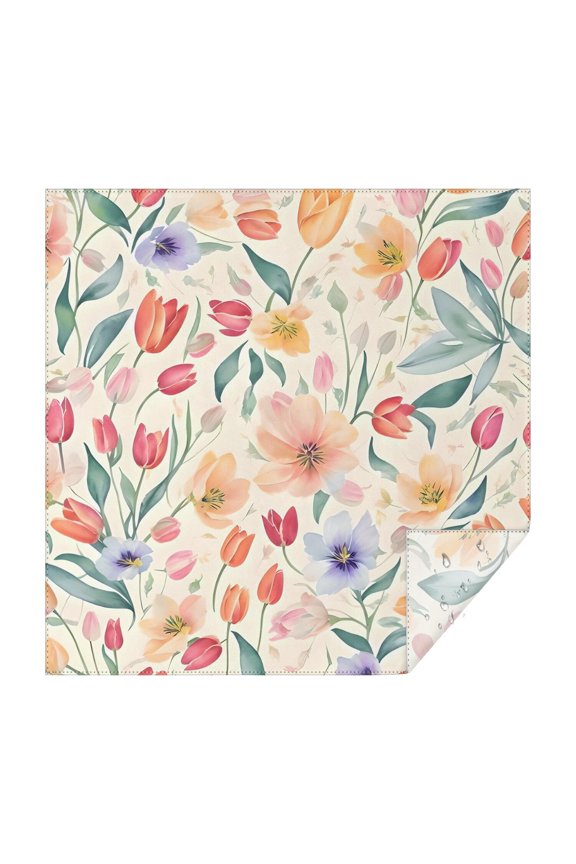 Pioneer Flower Floral Print Pattern Square Tablecloth,Waterproof Square Table Cover,Wipeable Spillproof Washable Table Cover for Home Kitchen Party Decor 42"X42"(107x107cm)