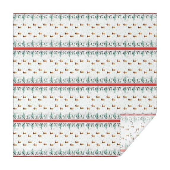 Christmas Tree and Bird Pattern Square Tablecloth,Waterproof Square Table Cover,Wipeable Spillproof Washable Table Cover for Home Kitchen Party Decor 60"x60"(152x152cm)