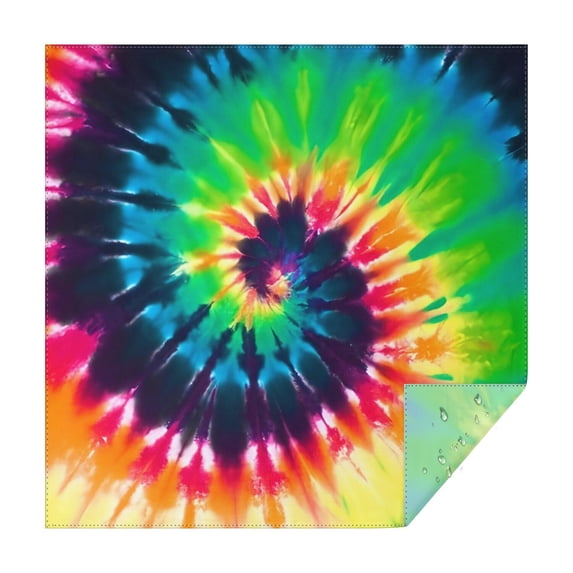 Colorful Tie Dye Pattern Square Tablecloth,Waterproof Square Table Cover,Wipeable Spillproof Washable Table Cover for Home Kitchen Party Decor 42"X42"(107x107cm)