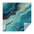 thumbnail image 1 of Blue and Gold Marble Sparkle Waves Pattern Square Tablecloth,Waterproof Square Table Cover,Wipeable Spillproof Washable Table Cover for Home Kitchen Party Decor 60"x60"(152x152cm), 1 of 6