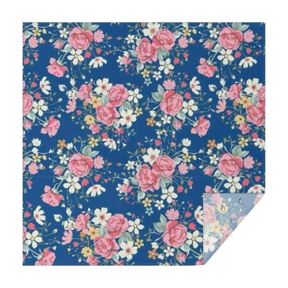 Pioneer Flower Floral Print Pattern Square Tablecloth,Waterproof Square Table Cover,Wipeable Spillproof Washable Table Cover for Home Kitchen Party Decor 42"X42"(107x107cm)