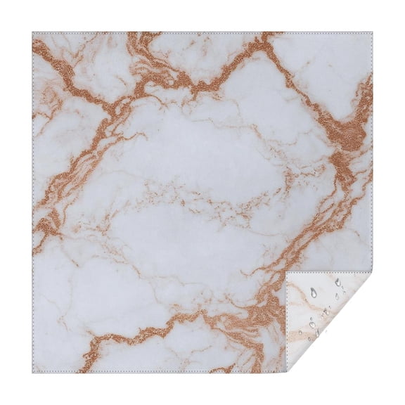 White Rose Gold Marble Pattern Square Tablecloth,Waterproof Square Table Cover,Wipeable Spillproof Washable Table Cover for Home Kitchen Party Decor 60"x60"(152x152cm)