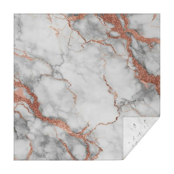 White Gray Rose Gold Marble Pattern Square Tablecloth,Waterproof Square Table Cover,Wipeable Spillproof Washable Table Cover for Home Kitchen Party Decor 60"x60"(152x152cm)