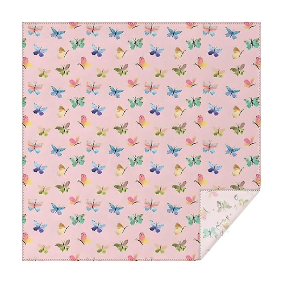 Pink Butterfly Colorful Wing Pattern Square Tablecloth,Waterproof Square Table Cover,Wipeable Spillproof Washable Table Cover for Home Kitchen Party Decor 60"x60"(152x152cm)