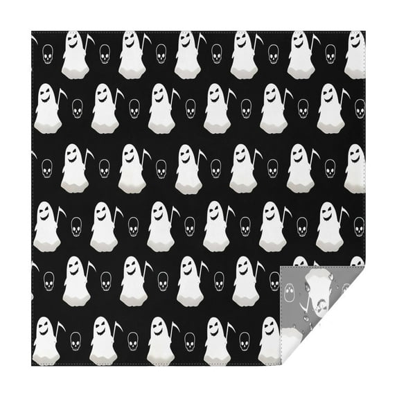 Halloween Ghosts and Skulls Square Tablecloth,Waterproof Square Table Cover,Wipeable Spillproof Washable Table Cover for Home Kitchen Party Decor 60"x60"(152x152cm)