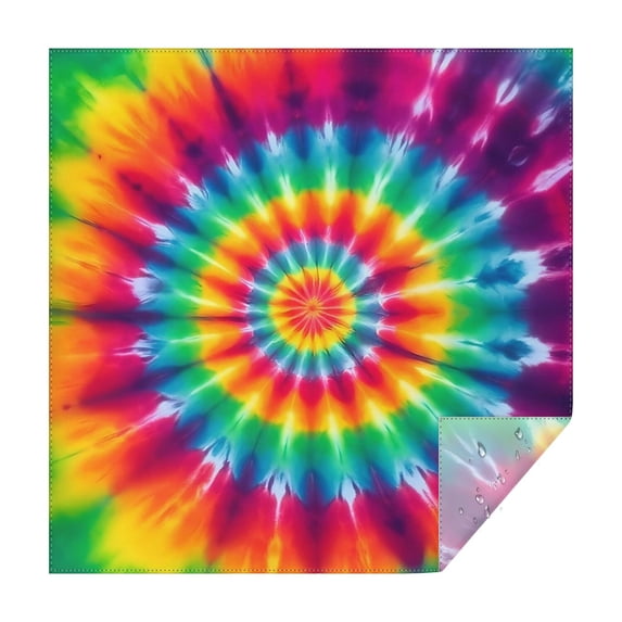 Rainbow Tie Dye Mandala Pattern Square Tablecloth,Waterproof Square Table Cover,Wipeable Spillproof Washable Table Cover for Home Kitchen Party Decor 60"x60"(152x152cm)