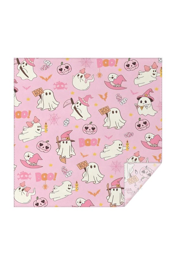 Halloween Cute Ghosts with Boo Square Tablecloth,Waterproof Square Table Cover,Wipeable Spillproof Washable Table Cover for Home Kitchen Party Decor 42"X42"(107x107cm)