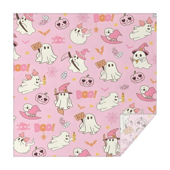 Halloween Cute Ghosts with Boo Square Tablecloth,Waterproof Square Table Cover,Wipeable Spillproof Washable Table Cover for Home Kitchen Party Decor 42"X42"(107x107cm)