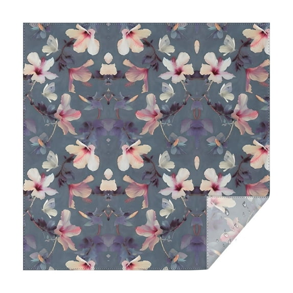 Pioneer Flower Floral Print Pattern Square Tablecloth,Waterproof Square Table Cover,Wipeable Spillproof Washable Table Cover for Home Kitchen Party Decor 42"X42"(107x107cm)