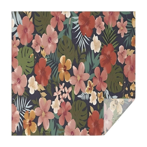 Pioneer Flower Floral Print Pattern Square Tablecloth,Waterproof Square Table Cover,Wipeable Spillproof Washable Table Cover for Home Kitchen Party Decor 52"x52"(132x132cm)